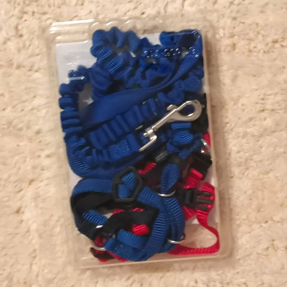 EUC~ PetSafe Come w/ Me Kitty Nylon Cat Harness & Bungee Leash + 1 Red Harness
